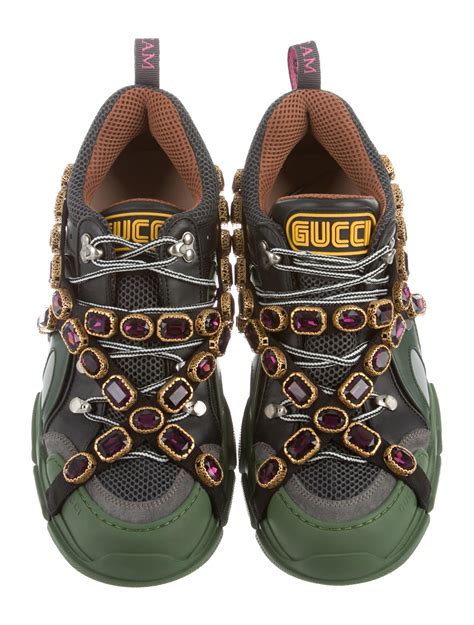 gucci sneakers gems|Gucci flashtrek shoes.